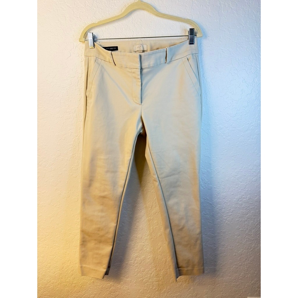 Loft Outlet Petite Modern Skinny Ankle Pants Khaki Tan Size 8p